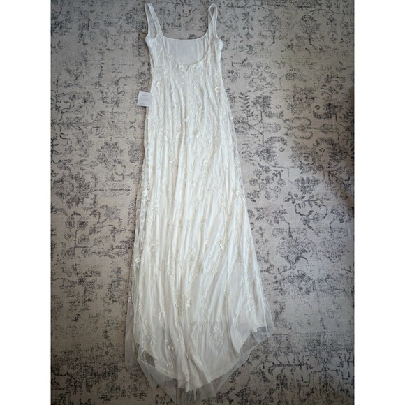 Lulus Extraordinary Glamour 3D Floral Beaded Backless Maxi Wedding Dress Size XS - Picture 5 of 11